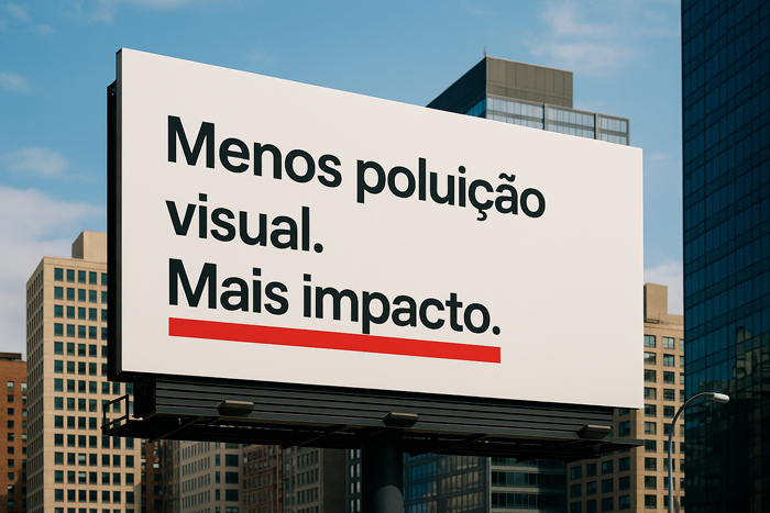 Outdoor com texto: menos poluição visual. Mais impacto.