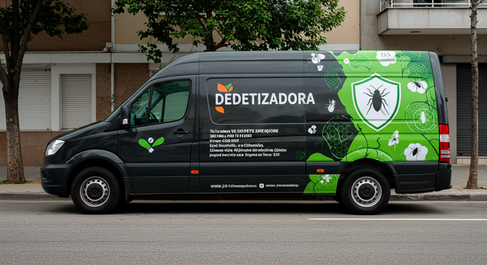 Envelopamento de veículo de dedetizadora. 