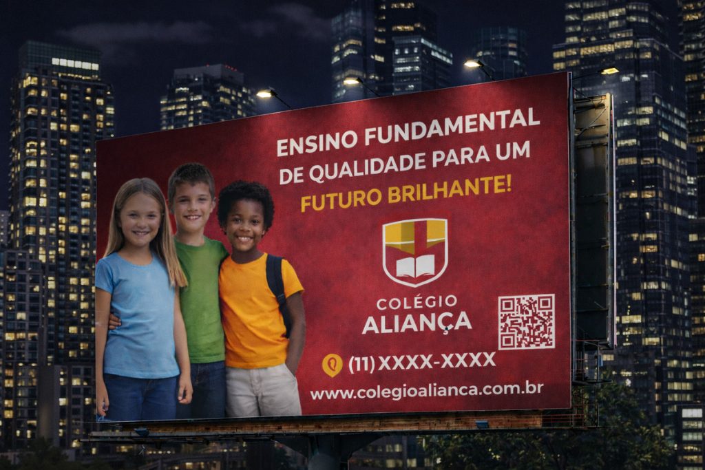 Outdoor para colégio em bairro residencial