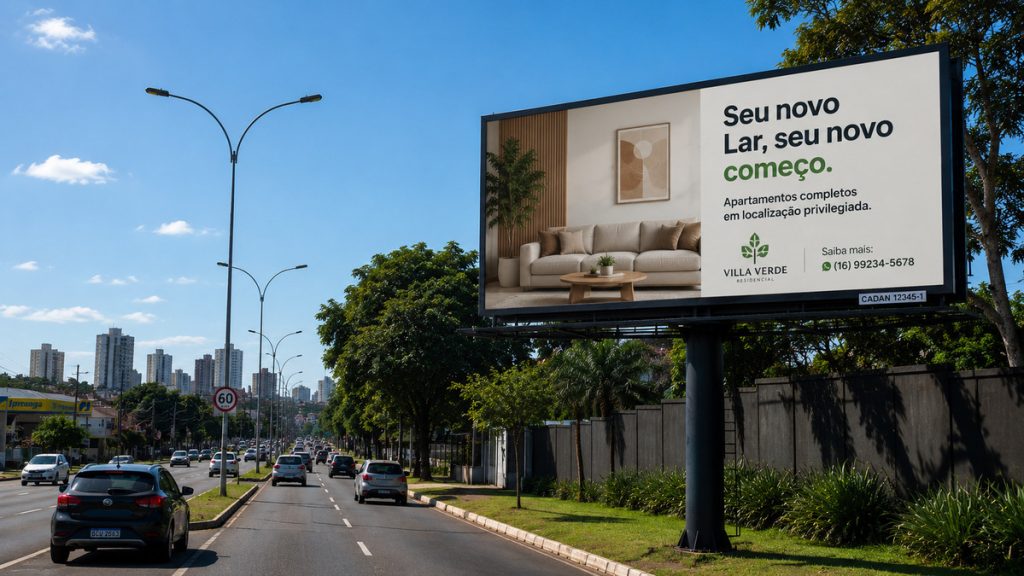 Outdoor em conformidade com Lei Cidade Limpa de Ribeirão Preto.