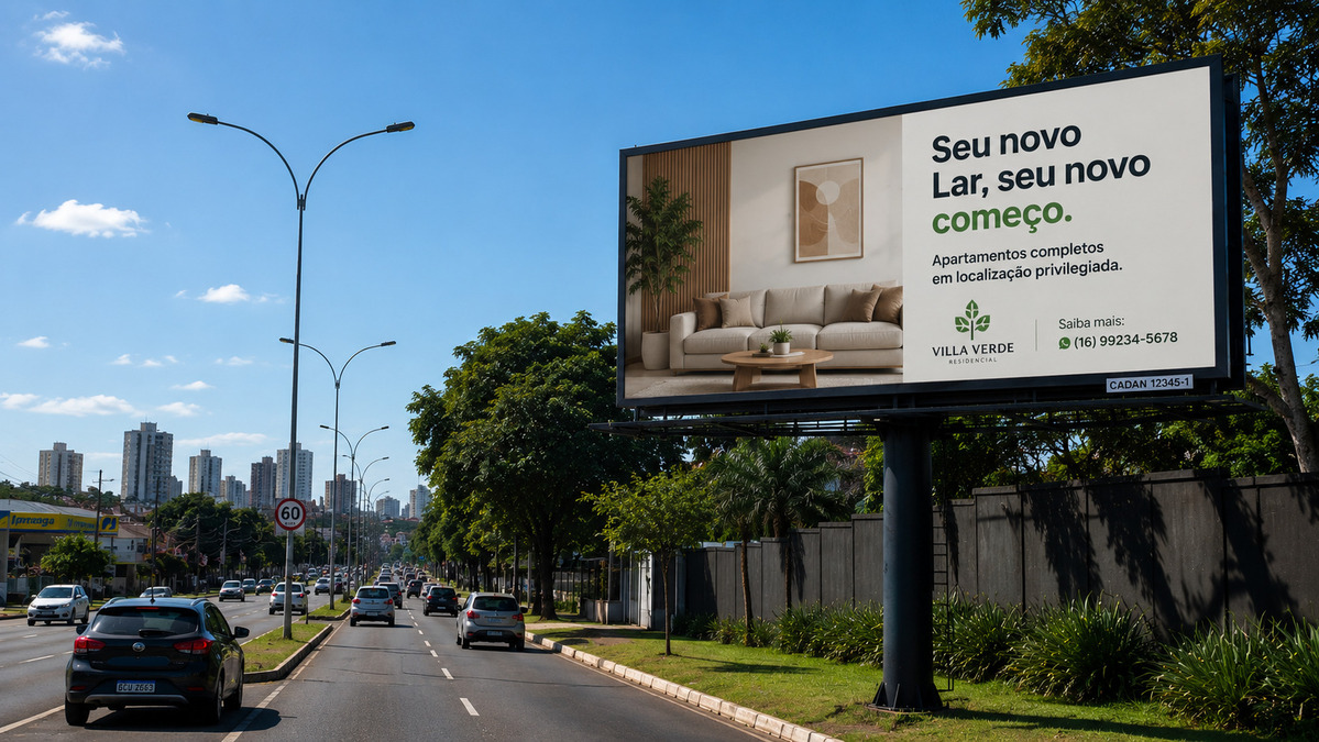Outdoor em conformidade com Lei Cidade Limpa de Ribeirão Preto.